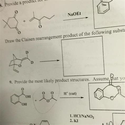 Solved Draw The Claisen Rearrangement Product Of The Chegg