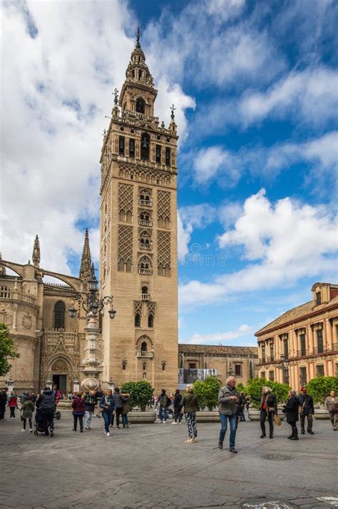 View of the Cathedral of Seville with the Giralda Editorial Stock Photo - Image of architecture ...