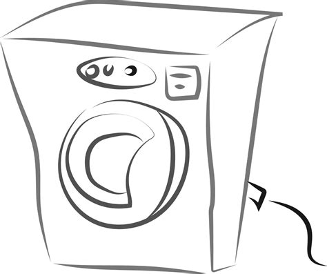 Washing Machine Drawing Illustration Vector On White Background