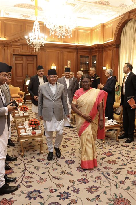 Prime Minister Dahal Pays Courtesy Call On President Of India