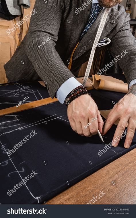 Mens Suit Maker Working On Design Stock Photo 2213584049 Shutterstock