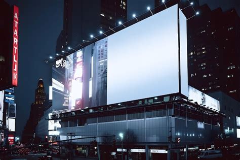 Premium Photo | A billboard for the new york city of nyc is shown at night