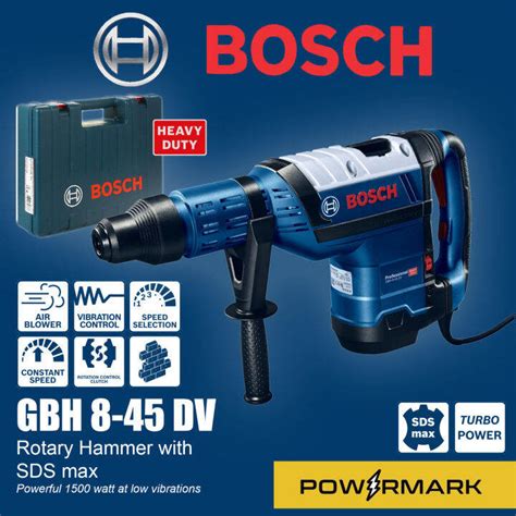 Bosch Gbh 8 45 Dv Sds Max Rotary Hammer With Carrying Case Powermark