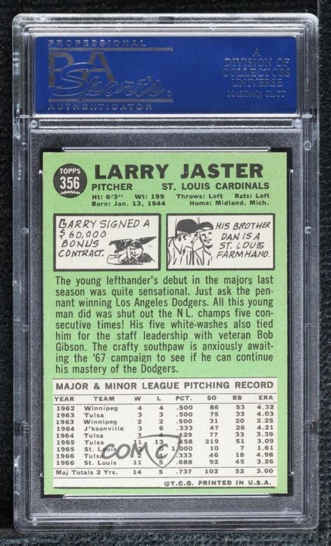 Topps Larry Jaster Psa Rookie Rc Ebay