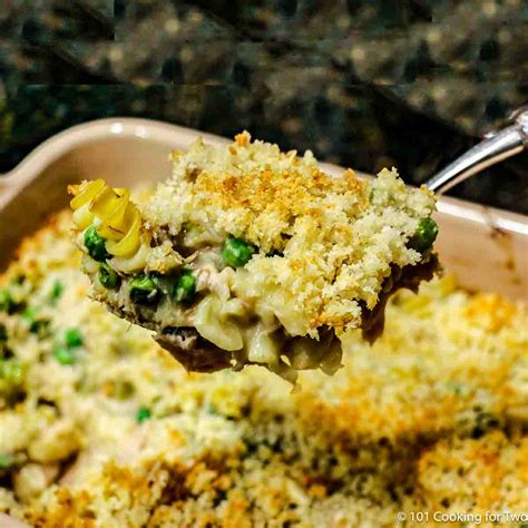 Classic Tuna Noodle Casserole With Parmesan Topping 101 Cooking For Two