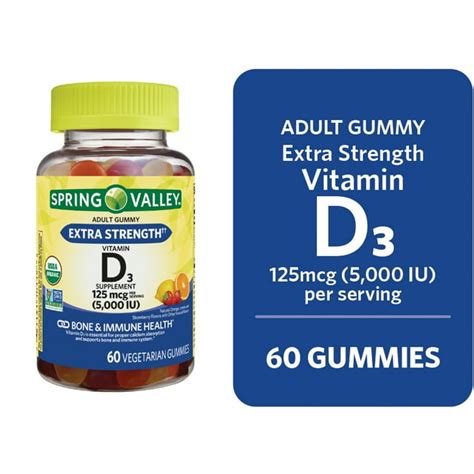 Spring Valley Extra Strength Vitamin D3 Gummies For Bone And Immune