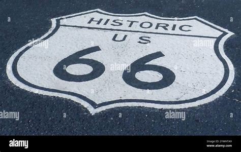 historic route  road sign  asphalt surface stock photo alamy