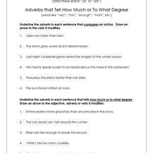 Types Of Adverbs Where When How 5 Practice Worksheets Grades 3 4