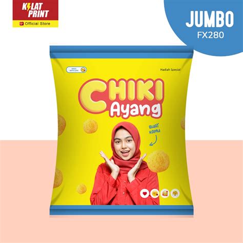 jual snack custom foto teks bungkus pouch jumbo ala chiki balls edition