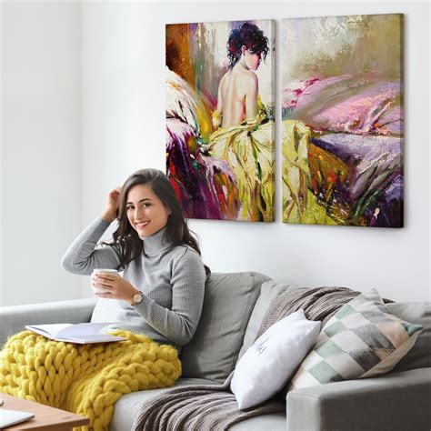 Σετ Δίπτυχος Πινακας σε καμβά NUDE GIRL Sticky