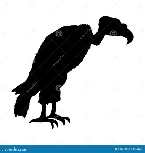 Vulture Vector Illustration Black Silhouette Stock Vector ...