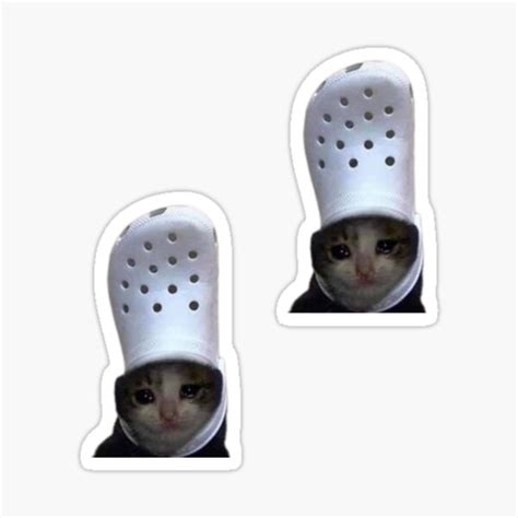 Crying Cat Croc Meme Pack Sticker For Sale By Redakhatib Redbubble