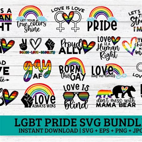 LGBT SVG Bundle Pride Svg Bundle Rainbow Svg Gay Pride Etsy