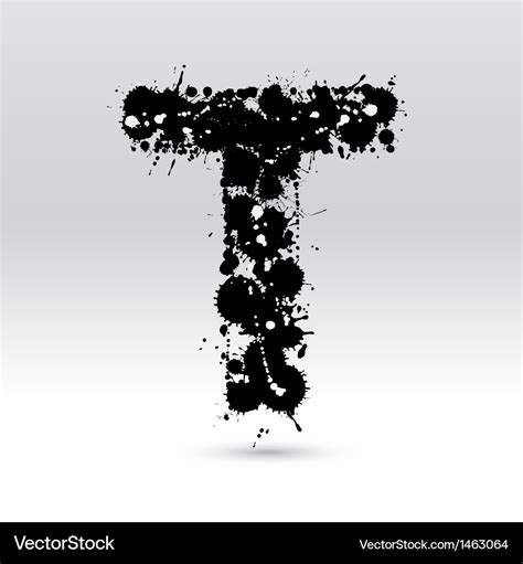 Letter T Formed By Inkblots Royalty Free Vector Image