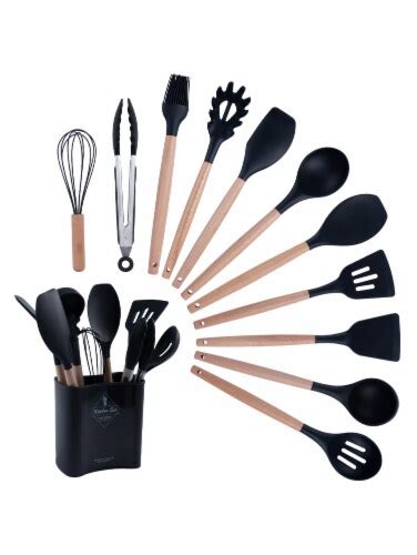 12 Piece Silicone Kitchen Utensils Set Black 1 Unit Kroger