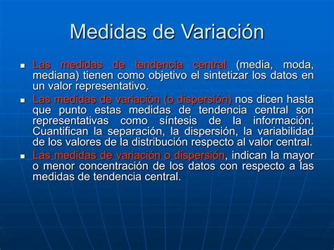 Estad Stica Descriptiva Medidas De Variaci N Ppt Descarga Gratuita