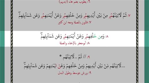 سورة الأعراف الآية آية رقم 17 Surah Alaaraf Ayah بالقراءات العشر الصغرى