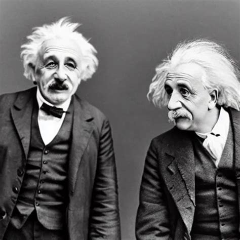 Vintage Photo Of Einstein And Thomas Edison Fighting Stable Diffusion