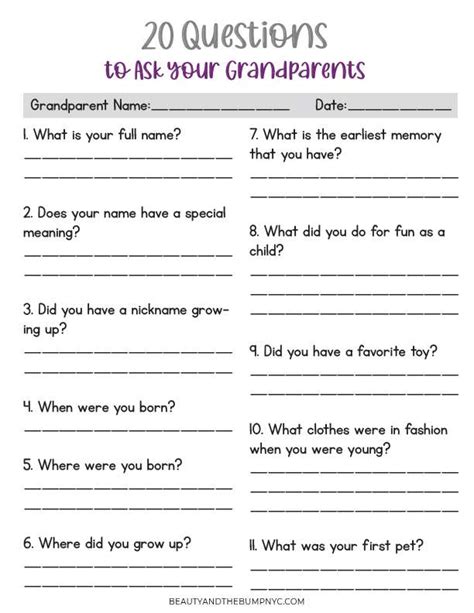 20 Questions Kids Should Ask Their Grandparents