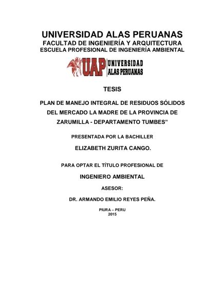 Universidad Alas Peruanas Facultad De Ingenier A Y Arquitectura Escuela