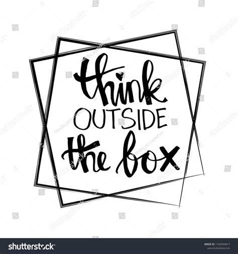 Think Outside Box Motivational Quote Stock Vector Royalty Free