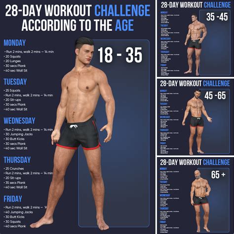 28 Day Workout Challenge According To The Age Workout Challenge