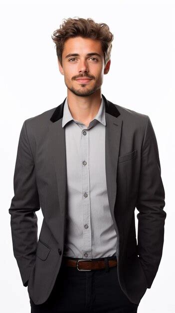 Premium Photo Businessman Or Young Man Wearing Grey Shirt And Black