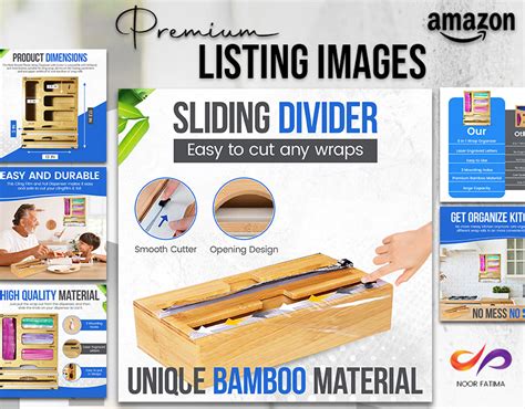 Premium Bamboo Organizer Amazon Infographics Behance