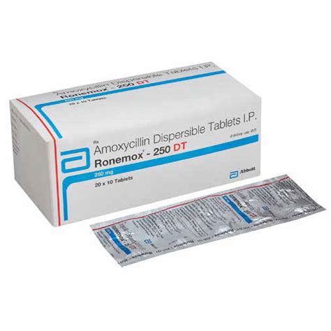 Abbott Amoxycillin Dispersible 250 Mg Tablet Packaging 20 X 10 At