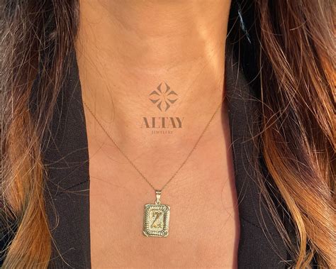 14K Solid Gold Initial Pendant Etsy Australia