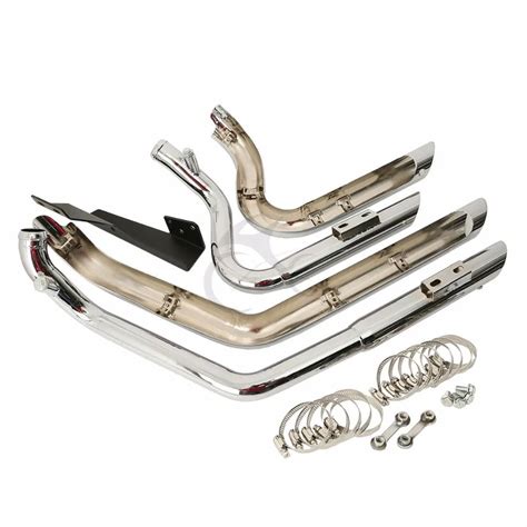 Motorcycle Chrome Motorbike Staggered Shortshots Exhaust Drag Pipes