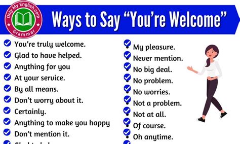 Creative Ways To Say Youre Welcome In English Onlymyenglish