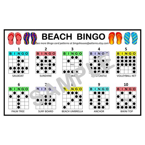 Collection Summer Time Fun Bingo Card Patterns For Really Fun Bingo