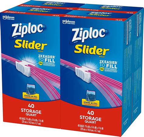 Ziploc Quart Food Storage Slider Bags Power Shield Technology For More