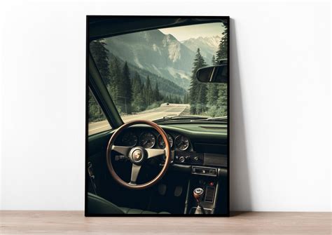 Retro Interior Porsche 911 Print, Wall Art Print, Gifted Poster, Office ...