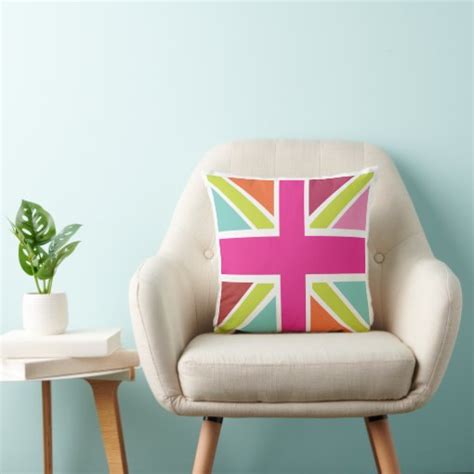 I Love Uk Union Jack Throw Pillow Zazzle