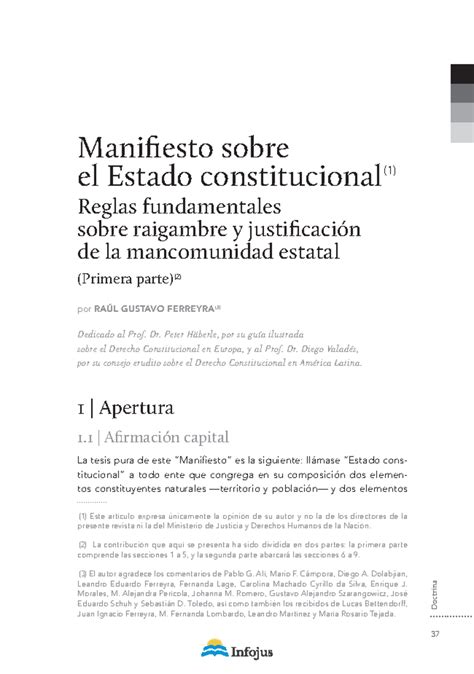 Lecci Ã³n Quinta Primera Parte Doctrina Manifiesto Sobre El Estado Constitucional 1 Reglas