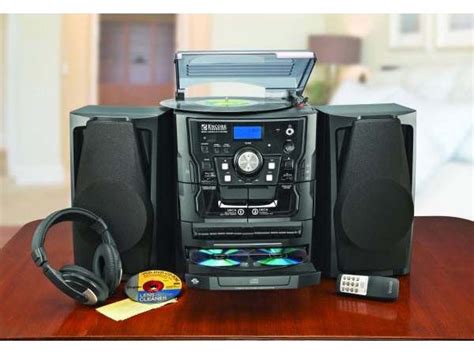 Encore Shelf Stereo System With Turntable 3 Cd Radio And Dual Cassette Player