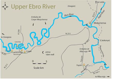 Ebro River Map