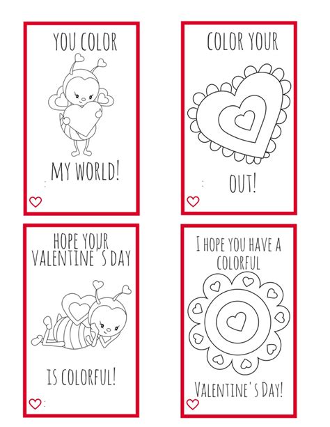 Printable Color Valentine Cards Printable Word Searches