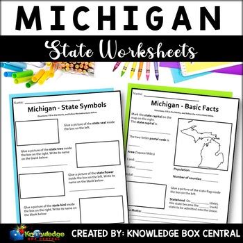 Michigan State Worksheets By Knowledge Box Central Tpt