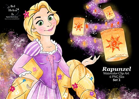 Rapunzel Watercolor Clip Art Rapunzel PNG Princess And Etsy Ireland