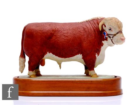 A Royal Worcester Model Of A Hereford Bull Modelled By Doris Lindner