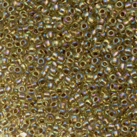 50g Toho Round Seed Bead 110 Inside Color Lined Gold Light Jonquil Ab Aura Crystals Llc