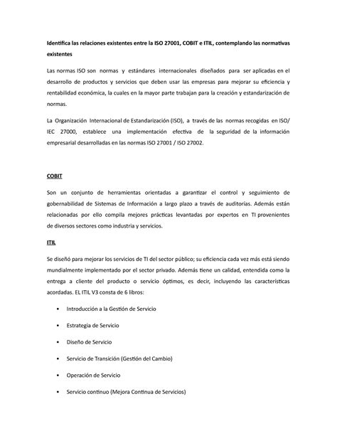 Tare Si 4 Tarea Identifica Las Relaciones Existentes Entre La Iso