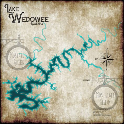 Map of Lake Wedowee - Etsy