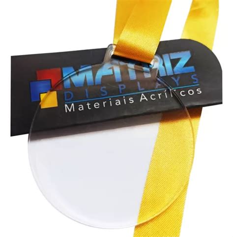 Placa Acr Lico Cristal Transparente Mm Medalhas Sob Medida