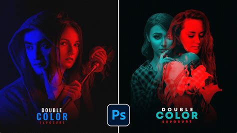 Double Color Exposure Effect In Adobe Photoshop Tutorial Youtube