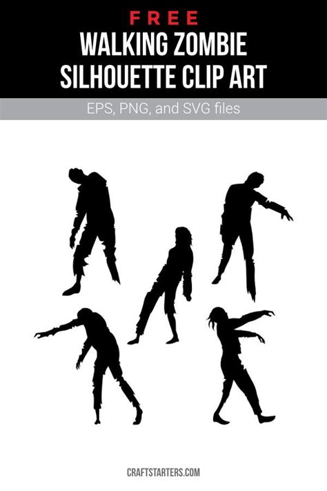 Free Walking Zombie Silhouette Clip Art | Zombie silhouette, Silhouette clip art, Zombie