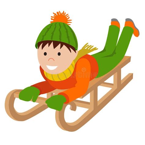 Sled Riding Clipart